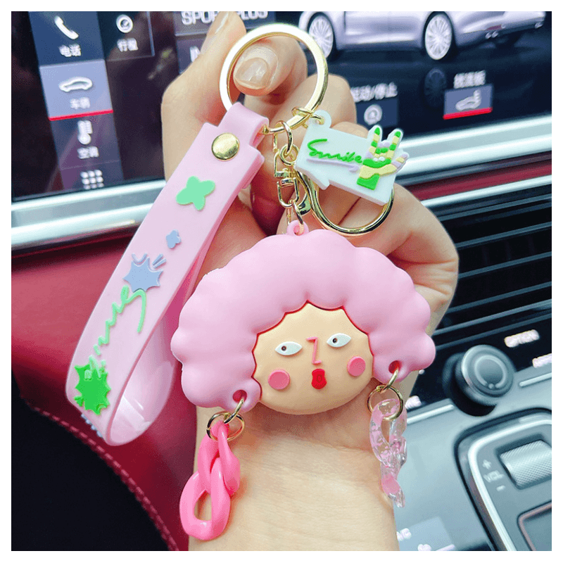 Brelok do kluczy Głowa Loki róż BRL280