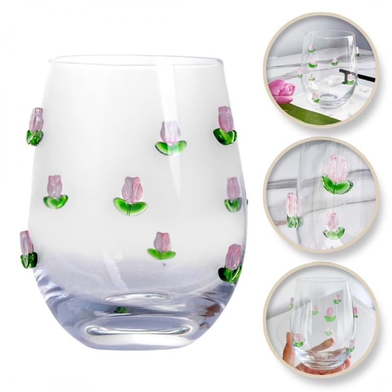 Szklanka termiczna, tulipany 500 ml 1szt - SZK130